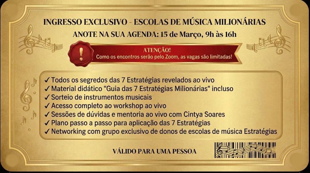 Ingresso Exclusivo — Escola de Música Milionária